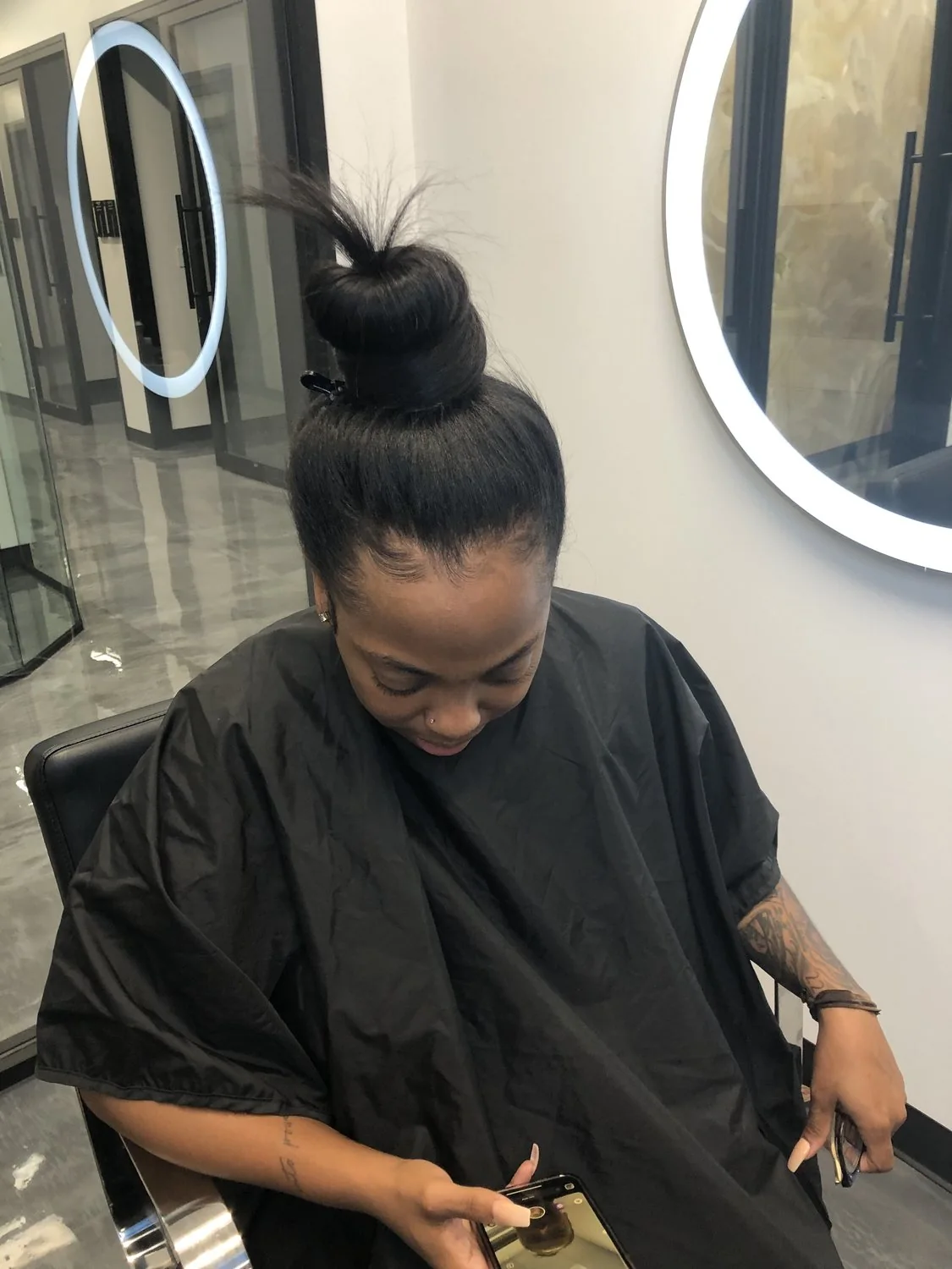 Microlink extensions installed for natural textured hair at Healthy Hair Care First in Dallas, Texas.
